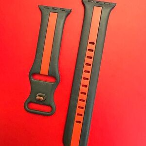 Black & Orange Silicone Replacement Wristband for Smartwatch